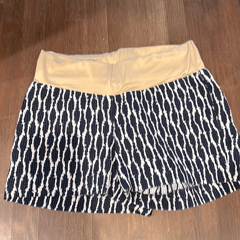 LOFT Navy Ikat Maternity Shorts